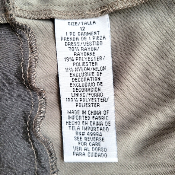 R&M Richards Silver Tone Evening Cocktail Maxi Dress Beaded Spark Sleeveless 12 - Picture 8 of 8